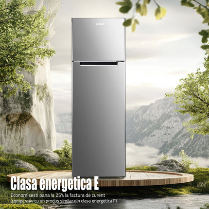Frigider Samus SX346E, 255L, Clasa E, H 165 cm, Inox