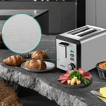 Prajitor de paine Samus BUENO, 800 W, 6 trepte de prajire, Inox