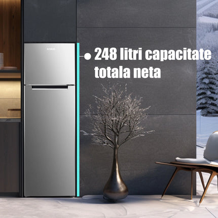 Frigider Samus SX346E, 255L, Clasa E, H 165 cm, Inox