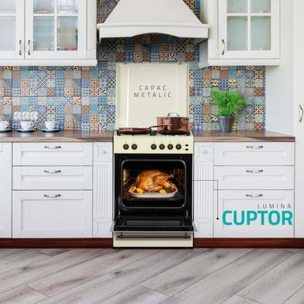 Aragaz pe Gaz Samus SR660S4C1 – 55 L, Lățime 59.8 Cm, 4 Arzătoare Gaz, Cuptor pe Gaz