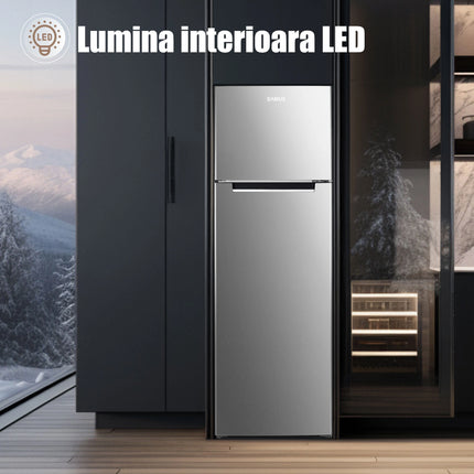 Frigider Samus SX346E, 255L, Clasa E, H 165 cm, Inox