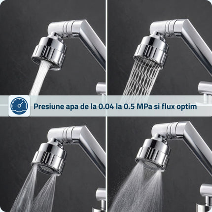 Robinet electric Albatros Perflex, 3300 W, Presiune apa: 0.04-0.5 MPa, Carcasa din inox, Afisaj al temperaturii apei, Debit minim 1 L/min Intrerupator de siguranta ELCB, Rotatie pipa 360°