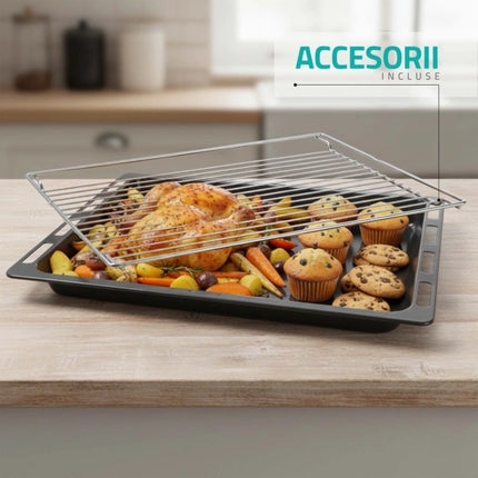 Aragaz pe Gaz Samus SR660S4C1 – 55 L, Lățime 59.8 Cm, 4 Arzătoare Gaz, Cuptor pe Gaz