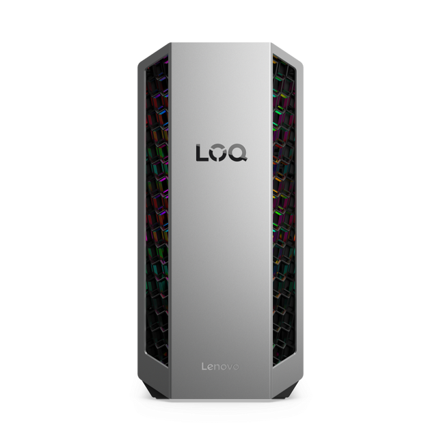 Desktop GamingLENOVOLOQ Tower 26ADR10 cu procesor AMD AMD Ryzen 7 8745HX pana la 5.1 GHz, 16 GB DDR5, 1TB None, RTX 5050, Fara OS, Negru, 2 ani Garantie