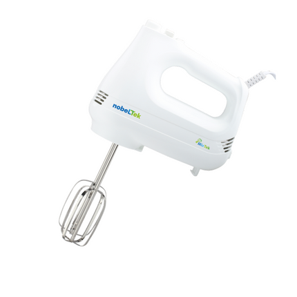 Mixer de mana nobeLTek NHM20W, 200 W, functie Turbo, 6 viteze, accesoriu tel, carlige aluat, Alb