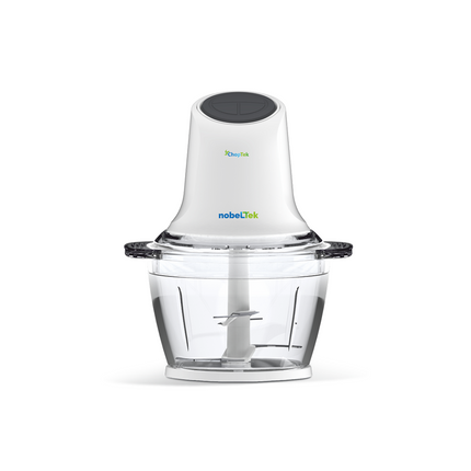 Tocator nobeLTek NMCH30W, 300 W, capacitate 1 litru, 4 lame durabile, buton pornire/oprire, vibratii reduse, zgomot redus, Alb