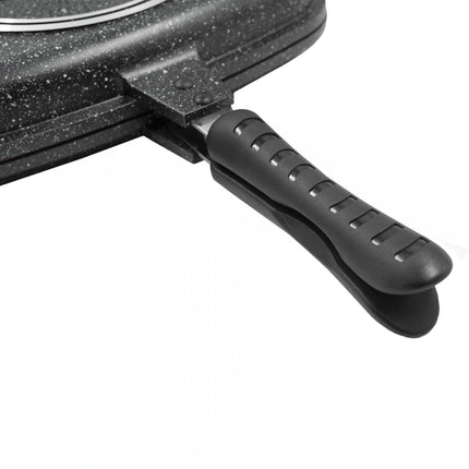Tigaie Grill Dublu Samus TOL3232-GC Toledo Line, Dreptunghiulara, Aluminiu Turnat, 32 X 25 X 7 Cm, Negru