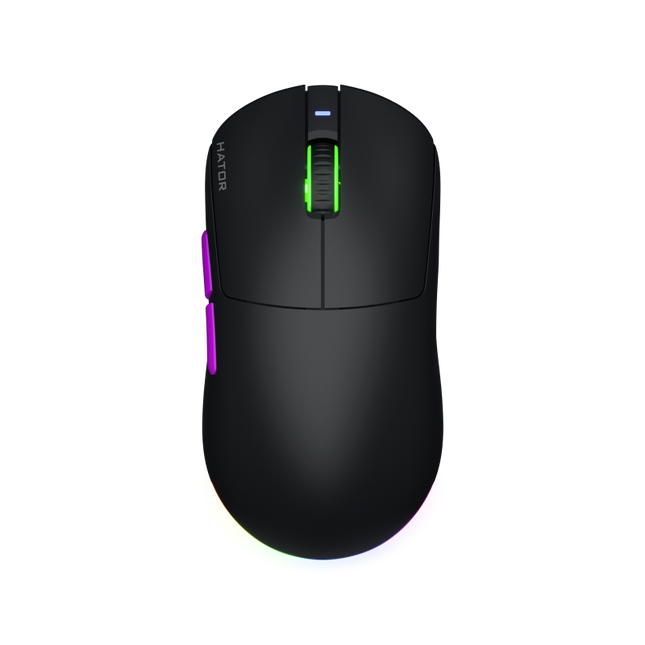 Mouse wireless Hator Quasar 3 ULTRA 8K, conectivitate 2.4GHz, bluetooth 5.4 si USB, polling rate pana la 8000Hz, senzor PixArt 3395, rezolutie maxima 30000 DPI, capacitate baterie 500 mAh, durata de viata baterie in modul wireless pana la 52 ore, timp incarcare 2 ore, switch HATORÂ® Optical 100M