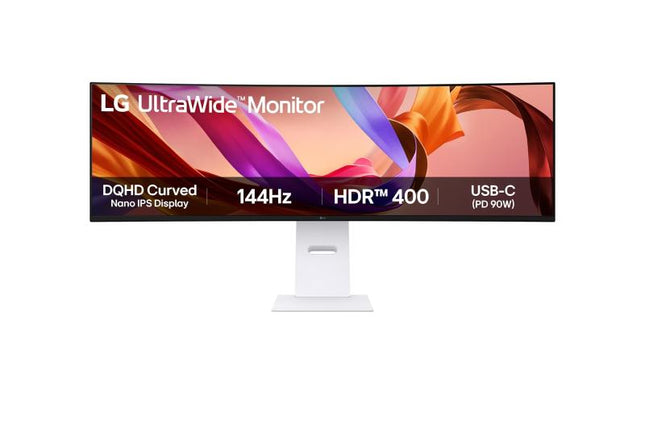 Monitor LG 49" 49U950A-W.AEU, Curvature: 3800R, Diagonal (inch): 49, Diagonal (cm): 124, Aspect ratio: 32:09, Panel: IPS, Resolution: 5120x1440, Refresh Rate: 144Hz, Response time GtG: 5ms, Brightness (max): 400 cd/mÂ², Contrast (static) : 1000:1, Viewing angle: 178/178, Color Gamut Type: DCI-P3