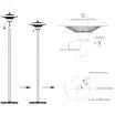 Incalzitor terasa electric, cu halogen, Albatros IT-1500A, 1500 W, 220 V, 2 trepte, D 485 mm