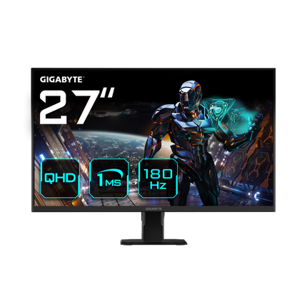 Gigabyte Monitor Gaming 27" SS IPS GS27QA, Non-glare, Rezolutie: 2560 x 1440(QHD), Luminozitate: 300 cd/m2, Contrast: 1000:1, Unghi vizualizare: 178Â°(H)/178Â°(V), Culori: 16.7M, Timp raspuns: 1ms, Refresh rate: 180Hz, HDR Ready, Flicker-free, Interfata: 2 x HDMI 2.0, 1 x Displayport 1.4, 1 x Earphone