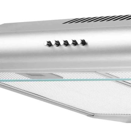 Hota clasica Albatros H20AS Eco+, 263 mc/h, 2 motoare, 196 W, latime 60 cm, 3 trepte de putere, tehnologie Eco+, filtru metalic dublu caseta, geam rabatabil, argintiu