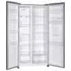 Frigider side by side, Samus SSX-558NFDE, 439 litri, clasa E, inaltime 177 cm, No Frost, dozator de apa, afisaj LCD, lumina interioara LED, picioare reglabile, argintiu