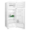 Frigider incorporabil Samus SDBI299IE, cu 2 usi si 4 rafturi, 205 litri, static, clasa E, alb, inaltime 145 cm, termostat reglabil, usi reversibile, lumina interioara tip LED, picioare reglabile
