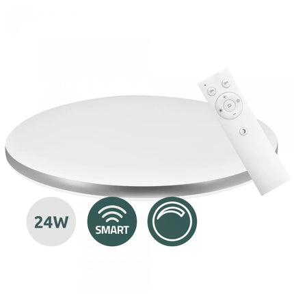 Plafoniera Led Smart Samus OSRD-WIFI-24W-2700-6500K-RC-DIMMABLE, Telecomanda, 24 W, 1680 LM, 39.5 cm, Temperatura de culoare 2700-6500K, Clasa energetica F, Alb