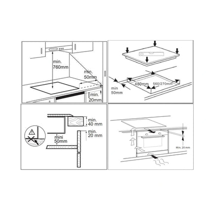 Plită incorporabilă cu inducție Samus PSI-64BG9 – 3 zone + flex, touch, Keep Warm, 60 cm, negru