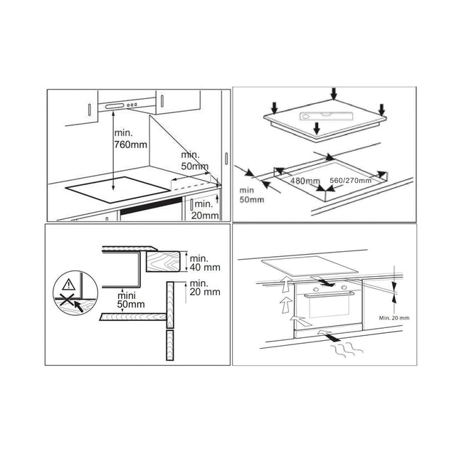 Plită incorporabilă cu inducție Samus PSI-64BG9 – 3 zone + flex, touch, Keep Warm, 60 cm, negru