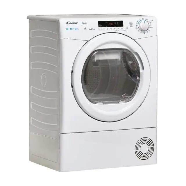 Uscator de rufe Candy CRE H9A2DE-S, Pompa de caldura, EasyCase, Kilo detector, 9 kg, Clasa E, Alb CANDY