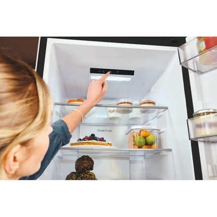 Combină frigorifică Candy ECN2CQTEB186 – Total No Frost, 355 L, H 185 cm, clasa E, negru