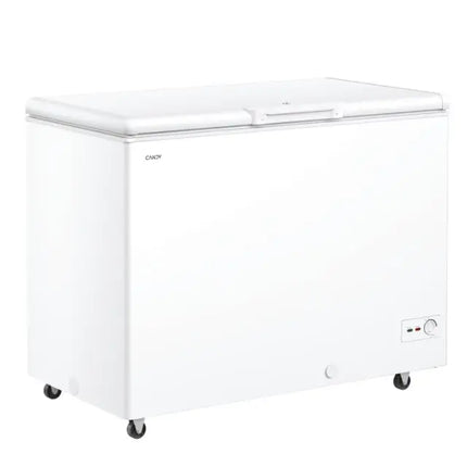 Lada frigorifica Candy CCHH 3012E, 300 litri, conversie congelator in frigider , clasa E, H 84 cm, functionare la temperaturi scazute, alba Carpatik.ro