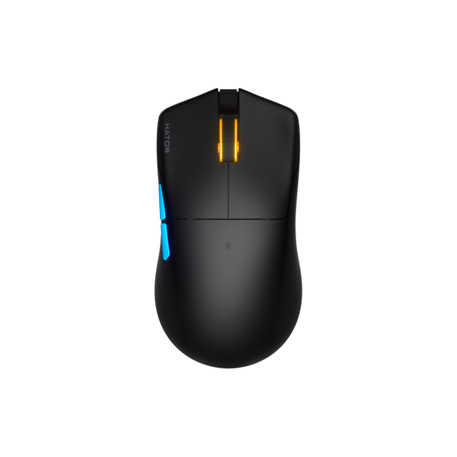 Mouse gaming wireless Hator Pulsar 3 PRO, polling rate pana la 1000Hz, senzor Optical PixArt PAW 3950, rezolutie maxima 30000 DPI, switch HATORÂ® Optical 100M, side switch Kailh 3M, durata de viata baterie in wireless mode pana la 120 de ore, negru