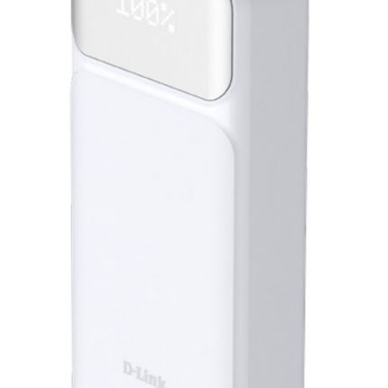 D-Link DPP-201. Battery capacity: 20000 mAh. USB Type-A output ports: 1, USB Type-C ports quantity: 2. Product colour: White