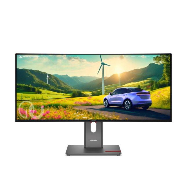 Lenovo ThinkVision P34WD-40. Display diagonal: 86.4 cm (34"), Display resolution: 3440 x 1440 pixels, HD type: Wide Quad HD, Display technology: LCD, Response time: 6 ms, Native aspect ratio: 21:9, Viewing angle, horizontal: 178Â°, Viewing angle, vertical: 178Â°. Built-in speaker(s). Built-in USB