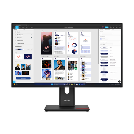 Lenovo ThinkVision T32UD-40. Display diagonal: 80 cm (31.5"), Display resolution: 3840 x 2160 pixels, HD type: 4K Ultra HD, Display technology: LCD, Response time: 6 ms, Native aspect ratio: 16:9, Viewing angle, horizontal: 178Â°, Viewing angle, vertical: 178Â°. Built-in USB hub. VESA mounting, Height