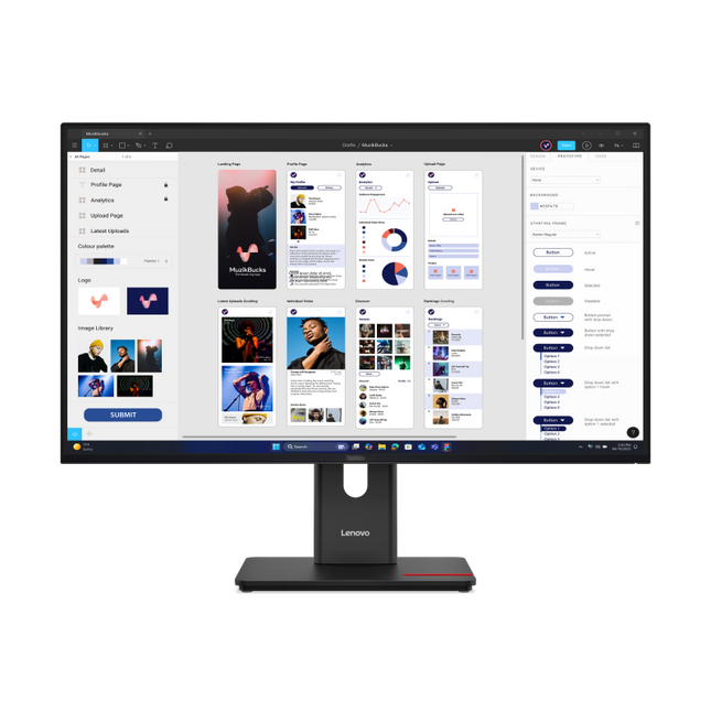 Lenovo ThinkVision T32UD-40. Display diagonal: 80 cm (31.5"), Display resolution: 3840 x 2160 pixels, HD type: 4K Ultra HD, Display technology: LCD, Response time: 6 ms, Native aspect ratio: 16:9, Viewing angle, horizontal: 178Â°, Viewing angle, vertical: 178Â°. Built-in USB hub. VESA mounting, Height