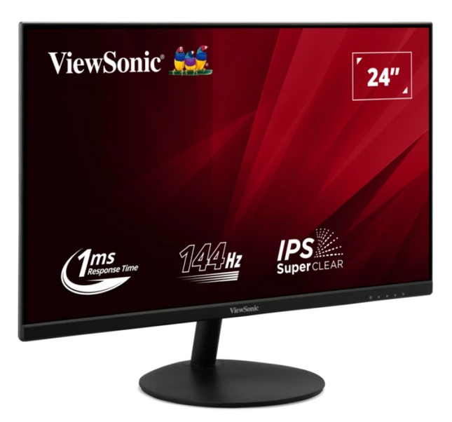 Monitor ViewSonic 23.8" VA24E2-H, Diagonal (inch): 23.8, Diagonal (cm): 60, Aspect ratio: 16:9, Panel: IPS, Resolution: 1920x1080, Refresh Rate: 144Hz, Response time MPRT: 1ms, Brightness (max): 250 cd/mÂ², Contrast (static) : 1000:1, Contrast (dynamic): 50M:1, Viewing angle: 178/178, Color Gamut