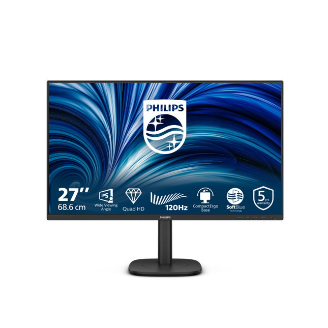 Monitor Philips 27" 27B2N3500J/00, Diagonal (inch): 27, Diagonal (cm): 68, Aspect ratio: 16:9, Panel: IPS, Resolution: 2560X1440, Refresh Rate: 120Hz, Response time GtG: 4ms, Brightness (max): 350 cd/mÂ², Contrast (static) : 1500:1, Contrast (dynamic): 50M:1, Viewing angle: 178/178, Color Gamut Type