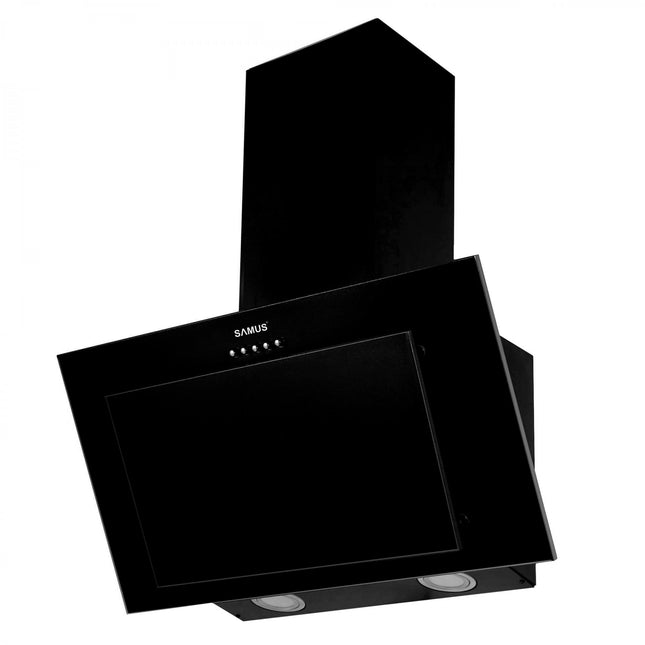Hotă decorativă înclinată Samus HSI635DLB – 60 cm, 1 motor, filtru aluminiu, negru