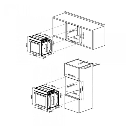 Cuptor incorporabil Samus SC628GX9 – 75 L, 2800 W, 9 funcții, ventilator, display digital, clasa A, negru