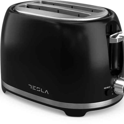 Prajitor de paine Tesla TS200BX, 850W, 2 felii, grad de rumenire reglabil, tavita pentru firmituri detasabila, functie Dezghetare, functie Reincalzire, negru