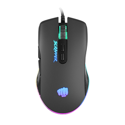 FURY Scrapper. Form factor: Ambidextrous. Movement detection technology: Optical, Device interface: USB Type-A, Movement resolution: 6400 DPI, Buttons type: Pressed buttons, Buttons quantity: 7, Scroll type: Wheel, Acceleration (max): 22 G. Illumination colour: Multi. Power source: Cable. Product