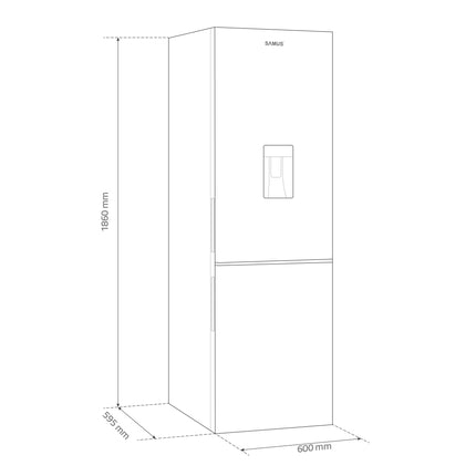 Combina frigorifica Samus SCX399IDE, Motor Inverter, Dozator apa, 313 Litri, Inox