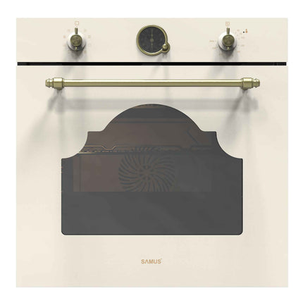 Cuptor incorporabil Samus SC630VTA9 Beige, Capacitate 74 litri, 9 functii, Putere cuptor 2610-3110 W, Grill electric, Ventilator, Timer digital
