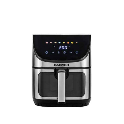 Friteuza cu aer cald Daewoo DAF1600IX, 1600 W, display LED, 6.5 L, timer, 8 programe predefinite, temperatura reglabila 80-200 grade, Negru