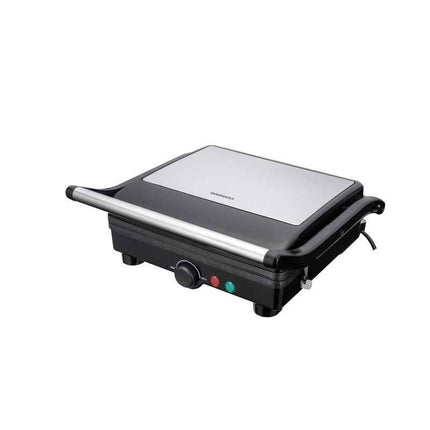 Grill electric 3 in 1 Daewoo DG2000X, 2000W, capac si maner din inox, indicatori luminosi, buton pornire/oprire, termostat reglabil, deschidere placi la 180°, Inox