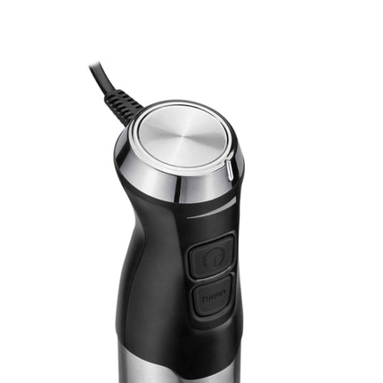 Mixer vertical 3 in 1 Daewoo DHB60BX, 600 W, tija detasabila din inox, 2 trepte de viteza, lama din inox, Negru/inox
