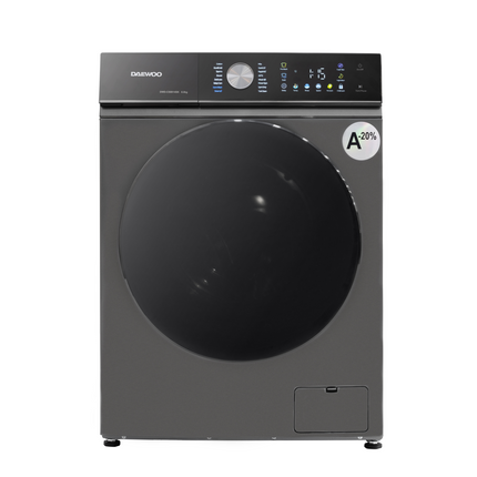 Masina de spalat rufe Daewoo DWD-CS8014SK, 8 kg, motor inverter, 1400 rpm, clasa A-20%, 16 programe, display touch, steam wash, Super Spa, Gri