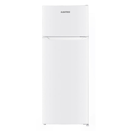 Frigider, Albatros FA285IME, cu 2 usi si 4 rafturi, 206 litri, static, clasa E, alb, inaltime 143 cm, motor inverter, termostat reglabil, usi reversibile, iluminare LED, picioare reglabile