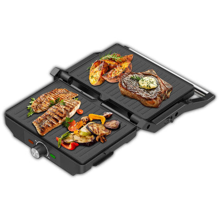 Grill electric Samus GTS-1600X, 1600 W, Tip placi grill antiaderente, Indicatoare luminoase, Control reglabil al temperaturii