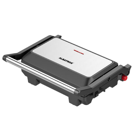 Grill electric Albatros GT-1000X, 1000 W, Indicator luminos de functionare, Placi tip grill din aluminiu turnat, Control automat al temperaturii