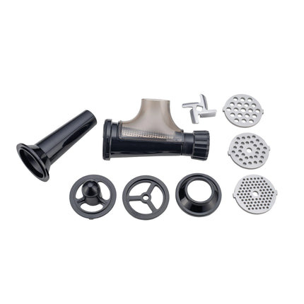 Mașină de Tocat Carne Nobeltek NMG1000, 1000 W, 1 KG/MINUT, 3 Discuri de Taiere, Accesorii Suc de ROSII+CARNATI, Lama Inox, Funcție Reverse, Negru