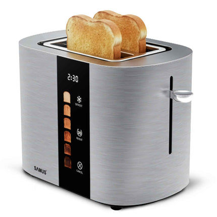Prajitor de paine Samus Gourmet, 800 W, Capacitate 2 felii, Latime fante 38 mm, Touch Control, Afisaj digital