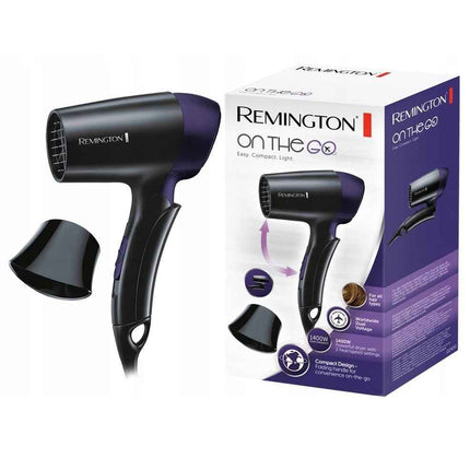 Uscator de par pentru voiaj Remington D2400, 1400 W, Negru-Albastru
