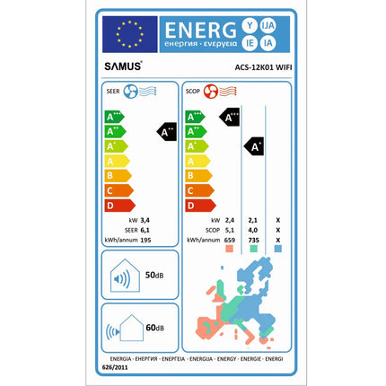 APARAT DE AER CONDITIONAT SAMUS ACS-12K01 WIFI