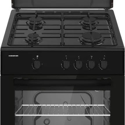 ARAGAZ GAZ HEINNER HFSC-SME66IBK, 60X60CM, 4 ARZATOARE, SUPORT EMAIL, CAPAC METALIC, APRINDERE ELECTRICA, DISPOZITIV DE SIGURANTA PLITA SI CUPTOR, USA CUPTOR CU GEAM DUBLU, DUZE GPL INCLUSE, TAVA SI Heinner