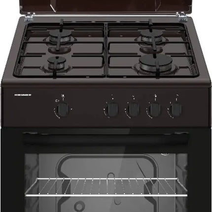 ARAGAZ GAZ HEINNER HFSC-SME66IBRW, 60X60CM, 4 ARZATOARE, SUPORT EMAIL, CAPAC METALIC, APRINDERE ELECTRICA, DISPOZITIV DE SIGURANTA PLITA SI CUPTOR, USA CUPTOR CU GEAM DUBLU, DUZE GPL INCLUSE, TAVA SI Heinner